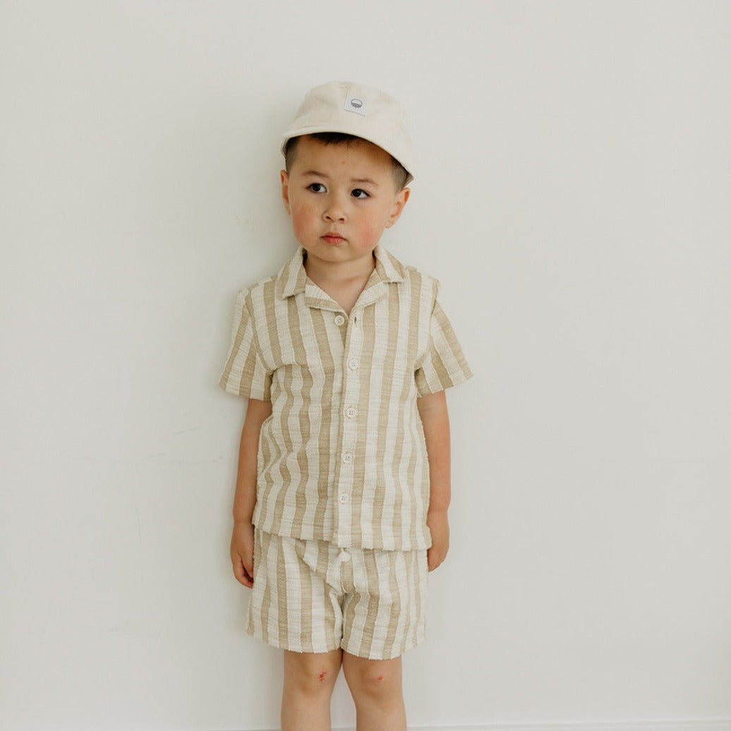 Organic Cotton Hat with Minimalist Icon in Aspen | Kids