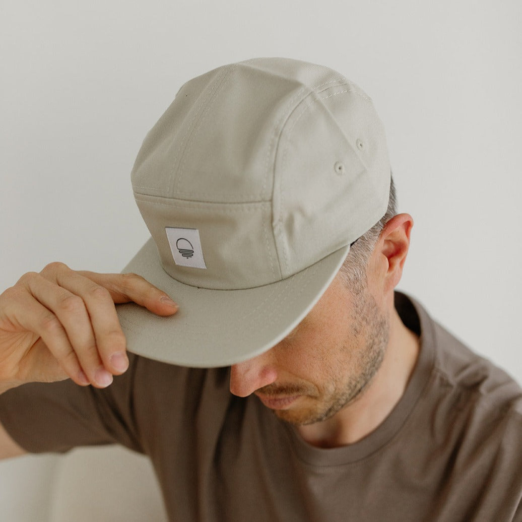 Organic Cotton Hat with Minimalist Icon in Dune | Adult
