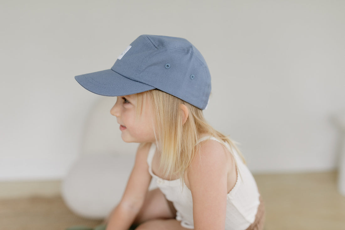 Organic Cotton Hat with Minimalist Icon in River | Toddler